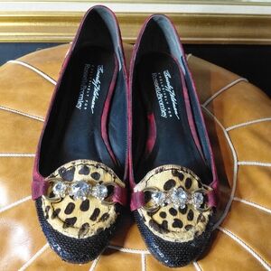 Beverly Feldman For Russell & Bromley Sequin Calf Hair Flats